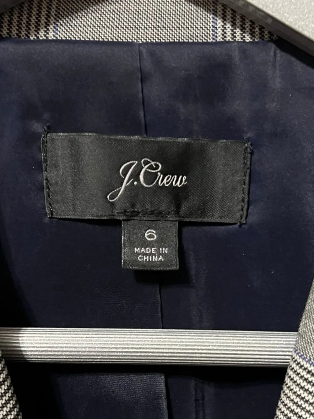 J.Crew Glen Plaid Ruffle Pocket Wool Blazer – Size 6